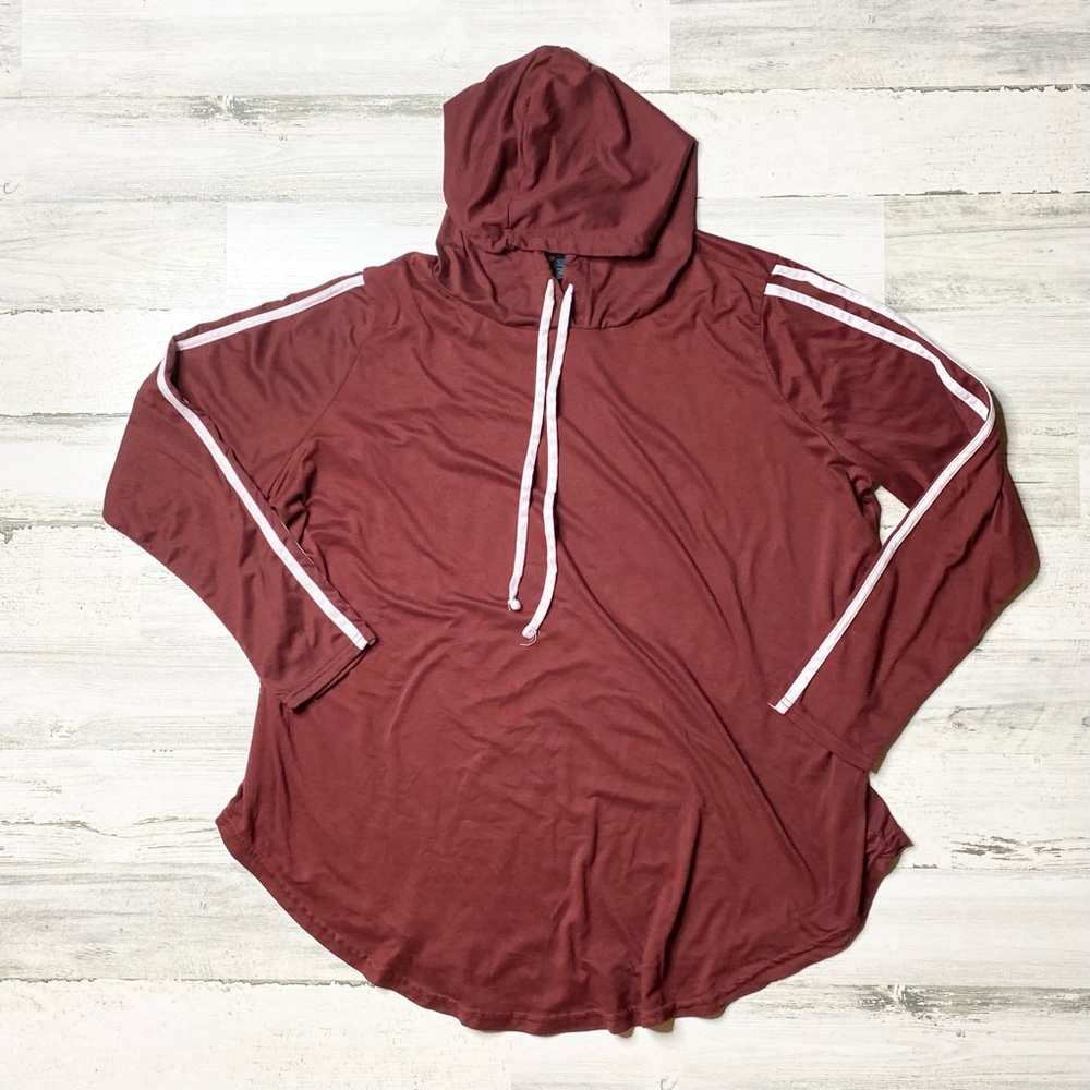 rue+ Women’s Plus Size Long Sleeved Hooded tee